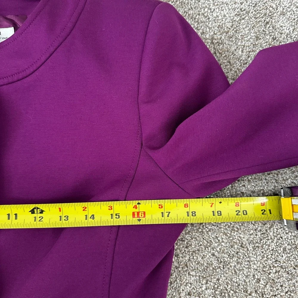 Tahari Arthur S Levine Petite Women's Purple Lined Blazer Jacket Suit Size 6P‎